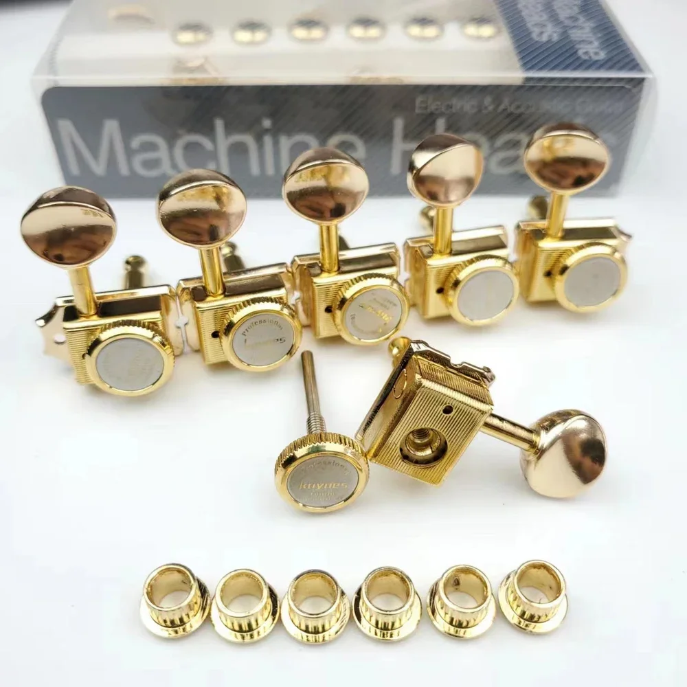 

1 Set 6 In-line Golden Locking Vintage Electric Guitar Machine Heads Tuners For ST TL Guitar Lock String Tuning Pegs Golden
