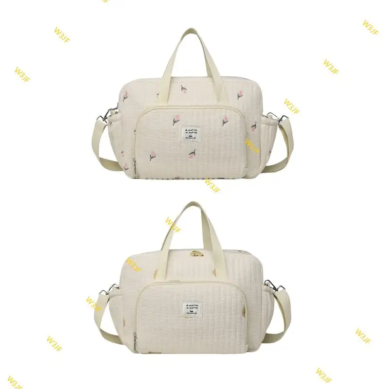 

W3JF Shoulder Bags Diaper Bag Mom Bag Large Capacity Cosmetic Storage Handbag for Women Crossbody Bag Pram Hanging Bag