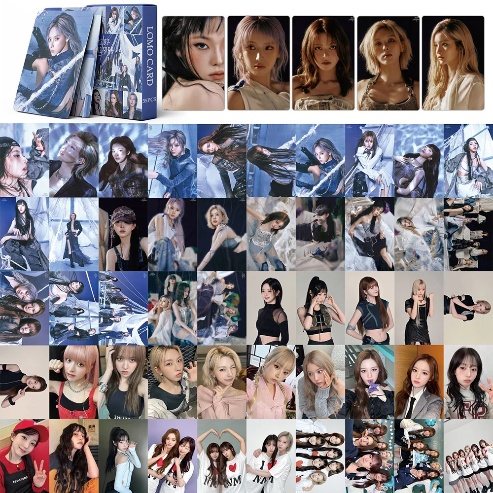 55pcs/set Kpop NMIXX MIXXPEDIA:PICK LA AD MARE Photocards Album Lomo Cards NMIXX Photo Cards LILY HAEWON Kpop Girls Fans Gift