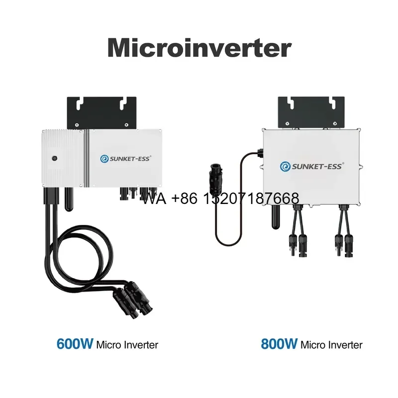 Wmwmnu for Sunket Plug and Play Solar System 600W 800W 1200W Complete Set Balcony Solar Panel Power Plant Kit for Home Energy