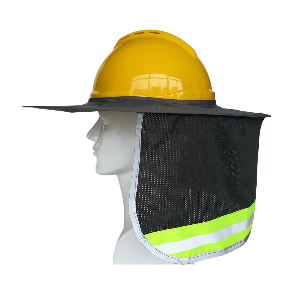 Safety Hard Hat Sun Shade Neck Protection High Visibility Sun Neck Shield Full Brim Mesh Outdoor Construction Men