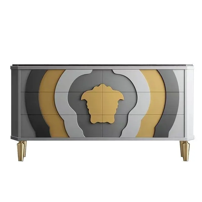 

Italian side cabinets light luxury porch cabinets designer villa art decoration cabinets living room lockers foyer cabinets