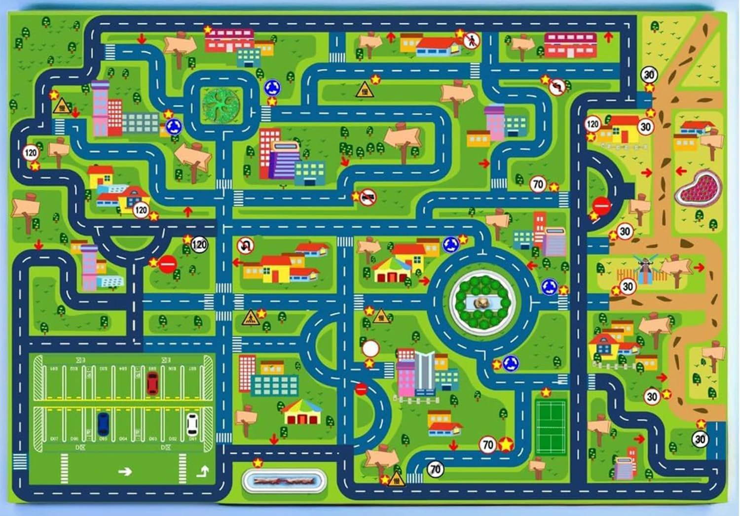 Speelse stad Verkeer Route Tapijt Interactief Tapijt Woonkamer Slaapkamer Tapijt Kind Speelmat Ouder-kind Activiteit Tapijt Kerstcadeaus