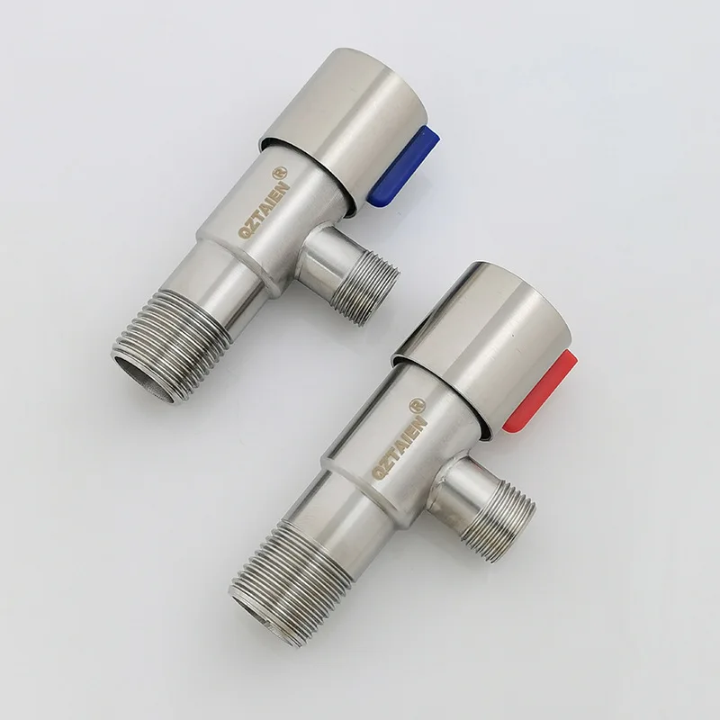 1 Pc Stainless Steel Hot  Cold Inlet Valve Kitchen Sink Basin Triangle Valve Water Pressure Regulator Bathroom Faucet Stop Valve