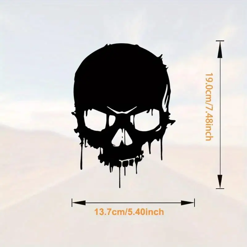1Pc Gothic Dripping Skull Vinyl Sticker, 2D Flat Waterproof Decal For Helmet, Laptop, Water Bottle Decor, Holiday Gift
