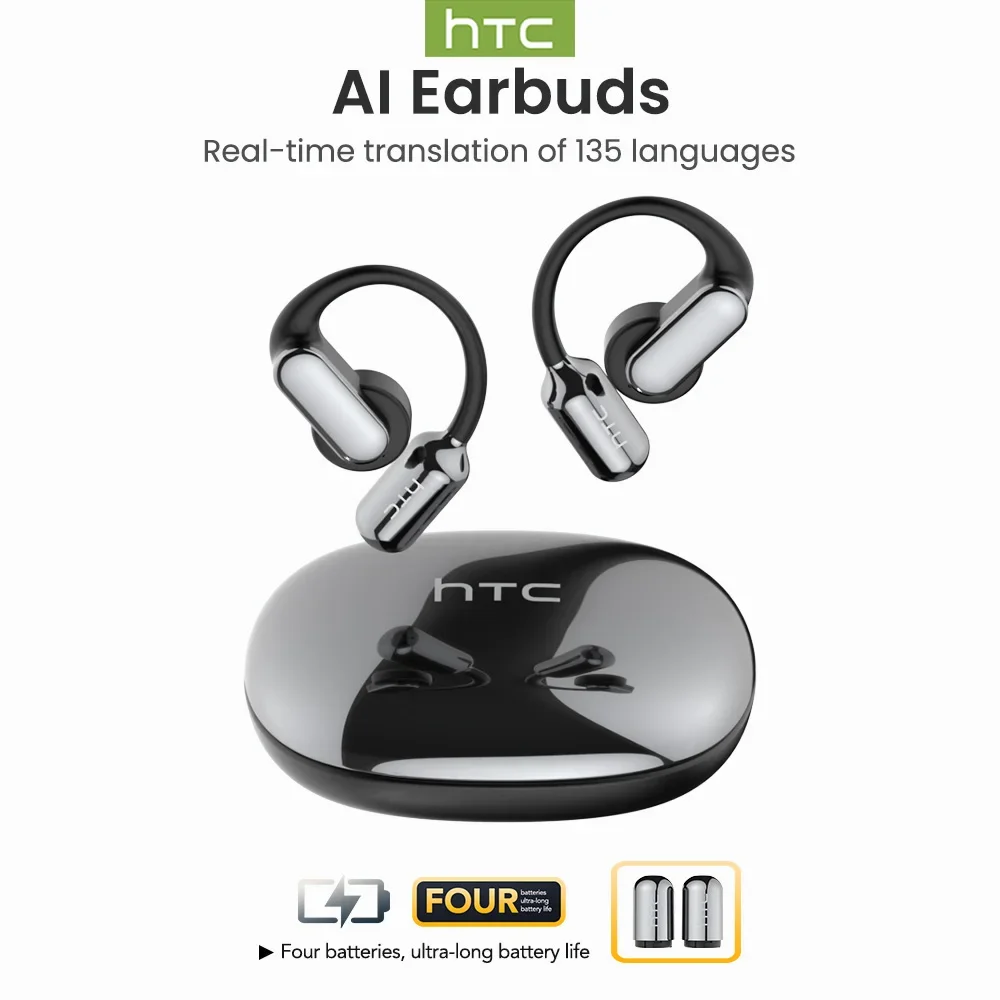 

【Наушники для переводаAI】HTC NE50 Bluetooth-наушники Спортивные беспроводные наушники Умный крючок с шумоподавлением Сменный аккумулятор