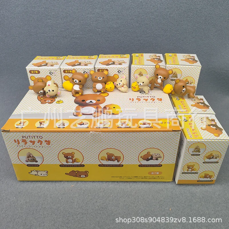 

Набор из 7 шт. Rilakkuma Korirakkuma Bear Cup Edge, мини-фигурка из ПВХ, Коллекционная модель, игрушка, кукла, детские рождественские подарки