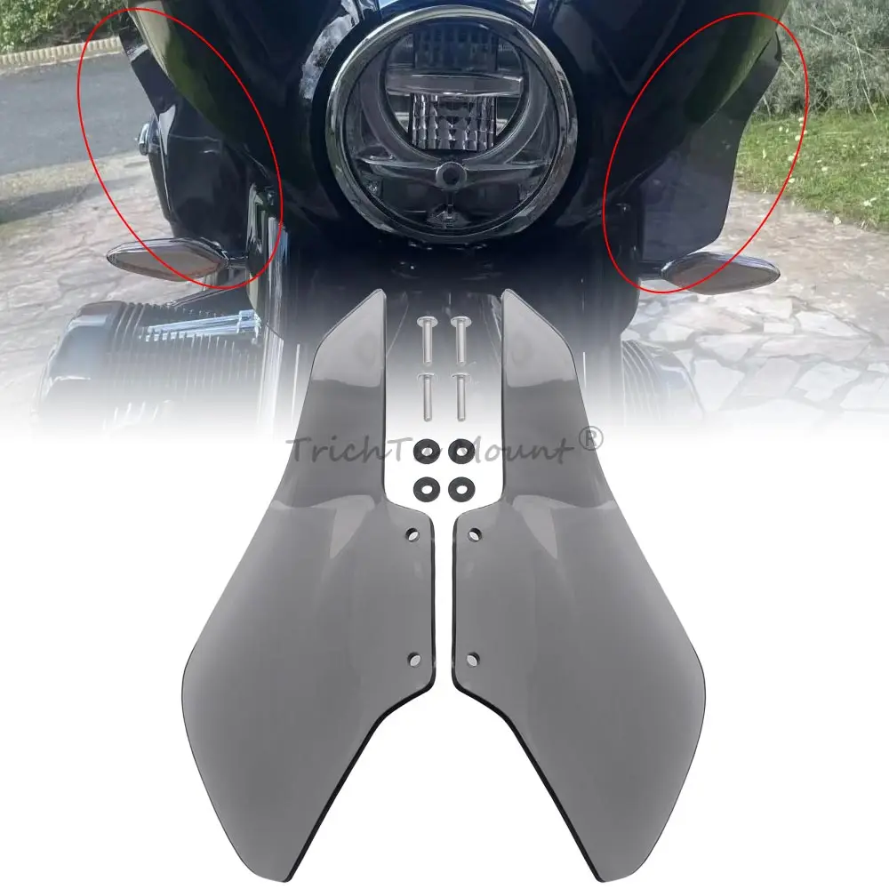 1 Pair Motorcycle Fairing Side Air Wind Deflectors Smoke For BMW R18 B R18B Bagger 2021-2024 BMW R18 Transcontinental 2021-2024