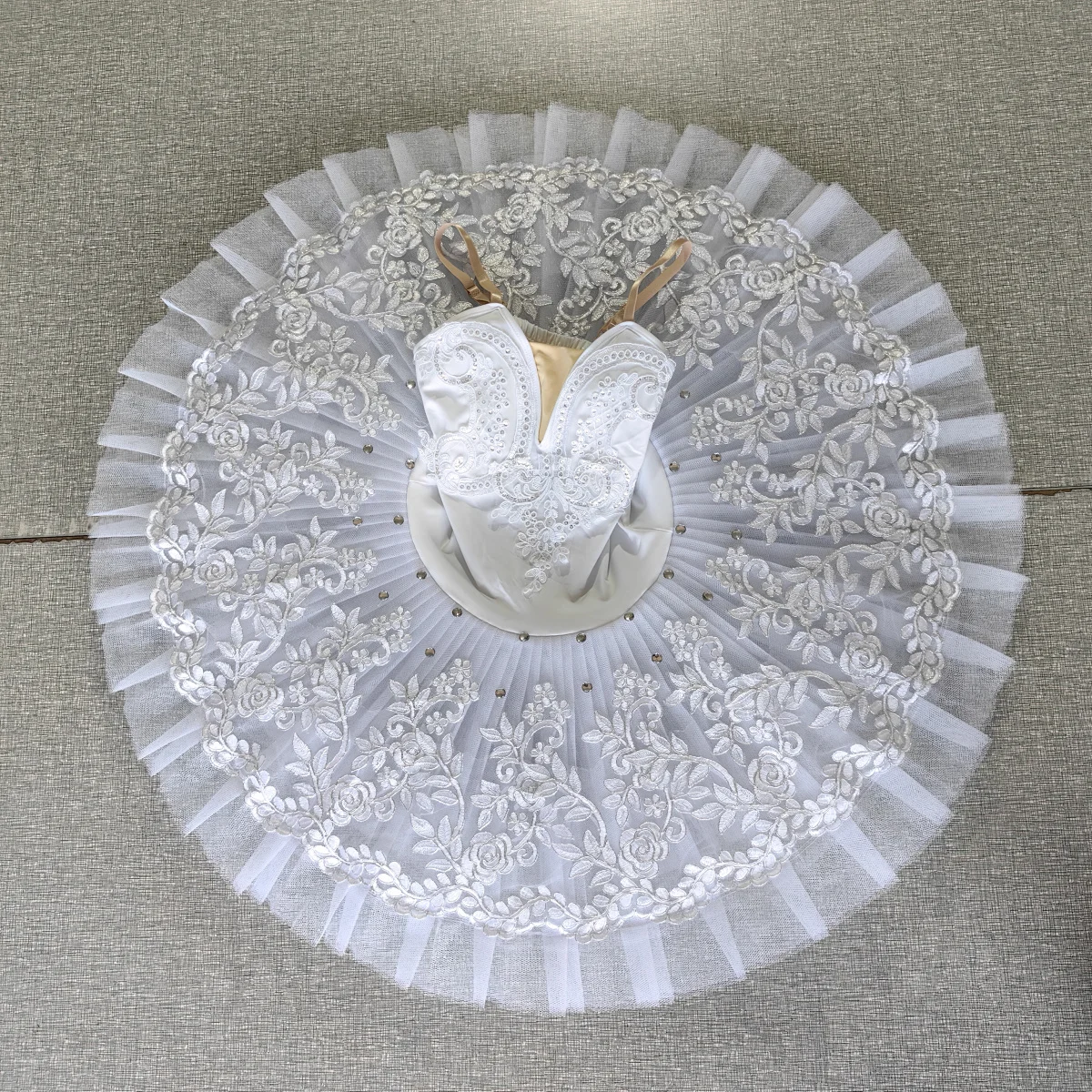 Professional Ballet Tutu Women Adult Ballet Dress Girls Kids Stage Wear Swan Lake Dance Ballerina Costumes Wear White Sequined image 5