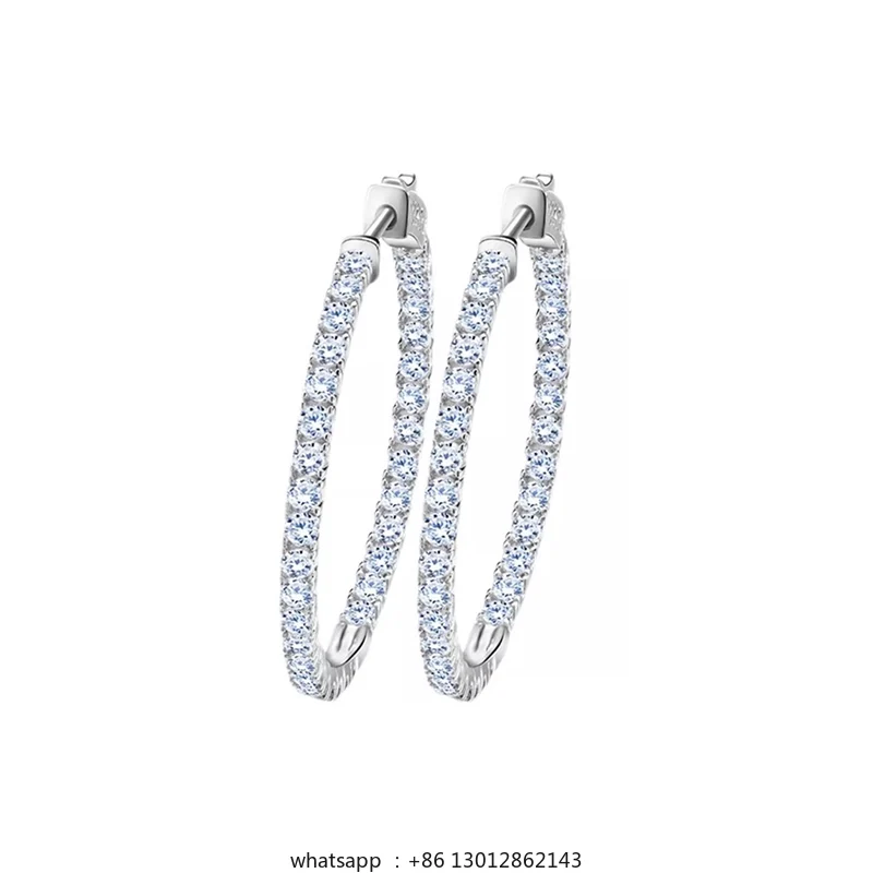 

Серьги из белого золота 18 карат с бриллиантами из розового золота AU750, модные серьги с мозамбинским бриллиантом