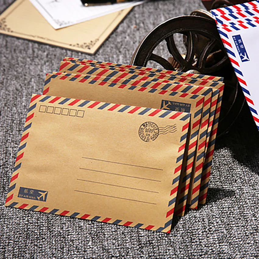 Kraft Paper Envelope Large Postcard Storage Stationery Vintage Envelope for Student School Office Gift 8pcs/set