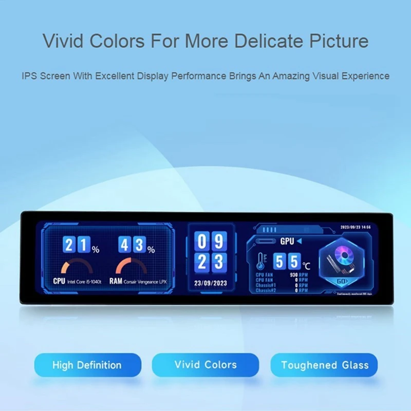 A99E-11.9Inch IPS Condensatore Schermo Display HD 320X1480 Hi-Fi Altoparlante Schermo ausiliario del computer per Raspberry Pi