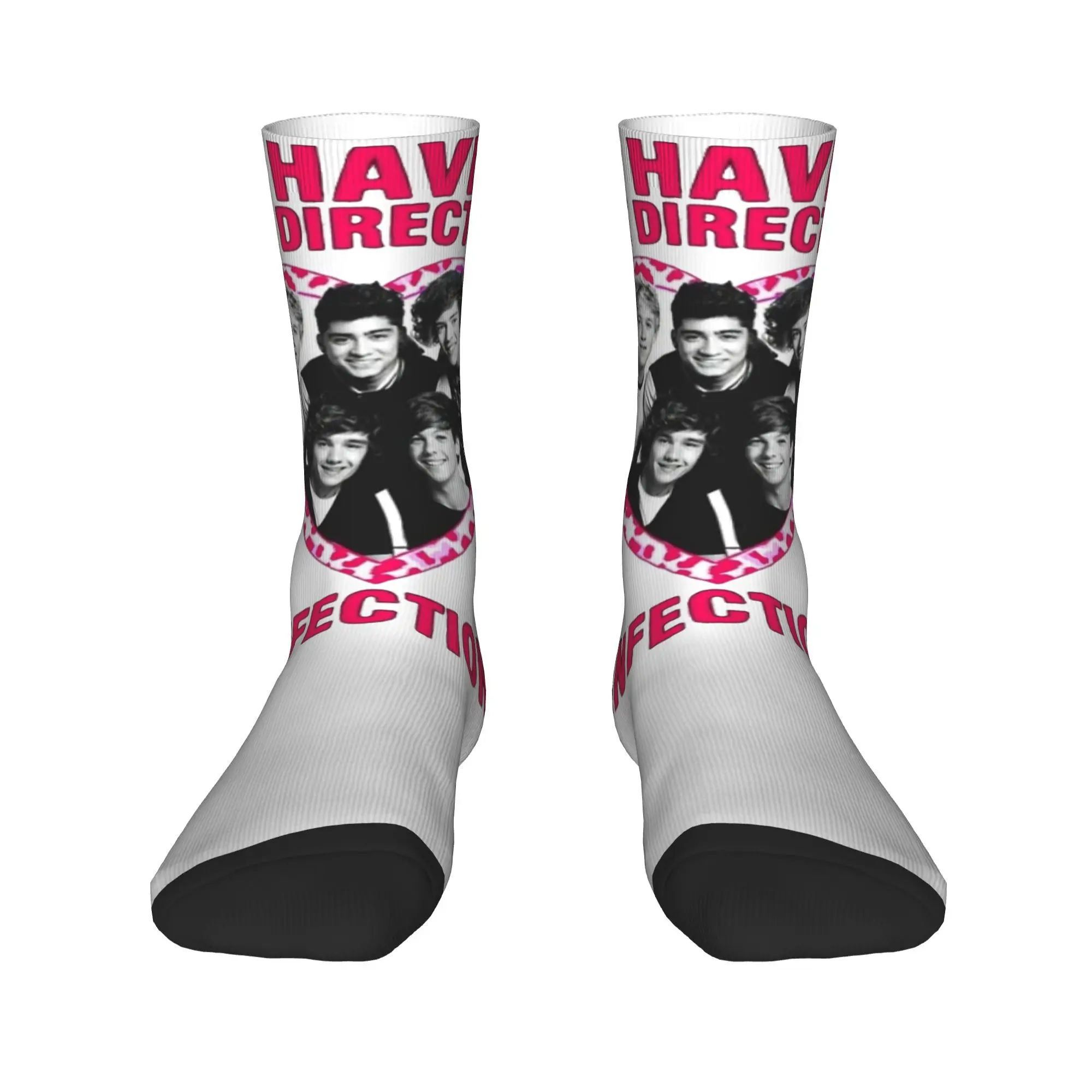 Trendy Unisex Crew Socks I Have One Infection Directions Band Merch Super Soft 1D Rock Breathable Stockings