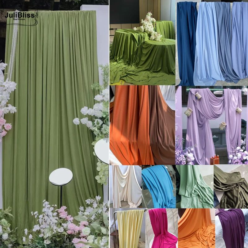 

Avocado Olive Green Draping Fabric for Wedding Party Decor Curtains Tablecloth Photo Backdrop Cloth Apparel Lining Material