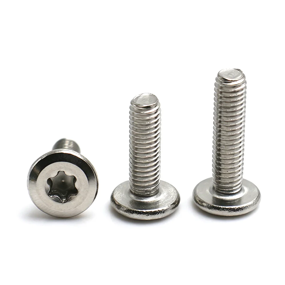 3/5pcs 304 Stainless Steel Torx Low Profile Chamfered Flat Head Star Drive Six Lobe Machine Screws M4 M5 M6 M8