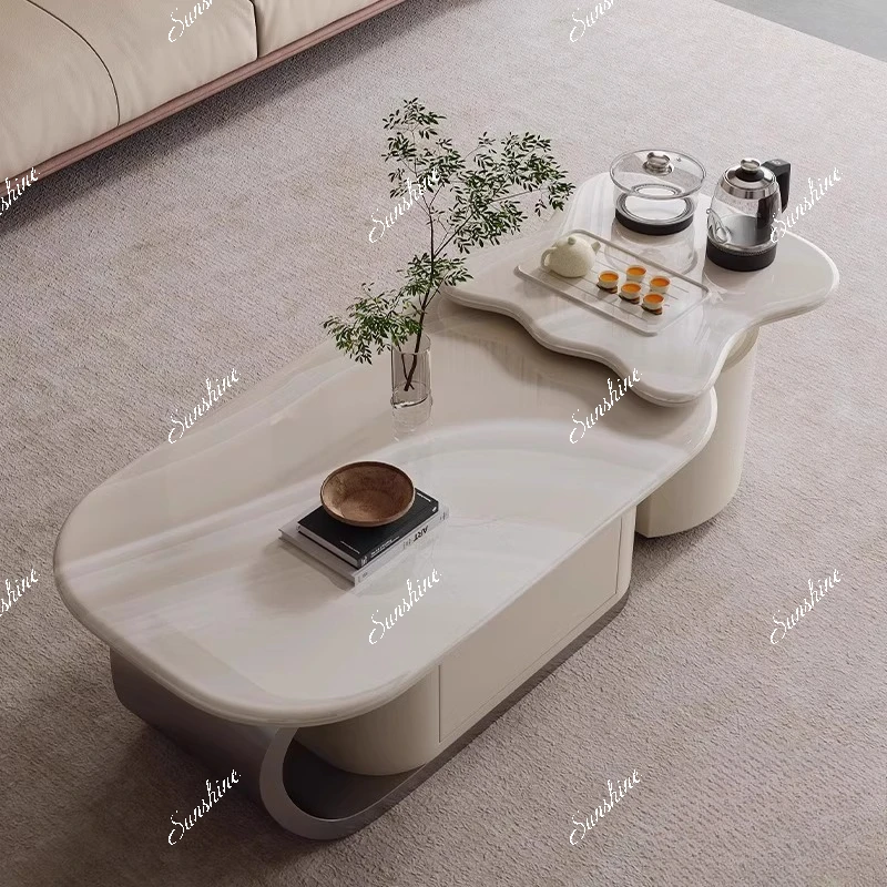 Rock slab living room combination Kung Fu tea table household light luxury, modern tea making