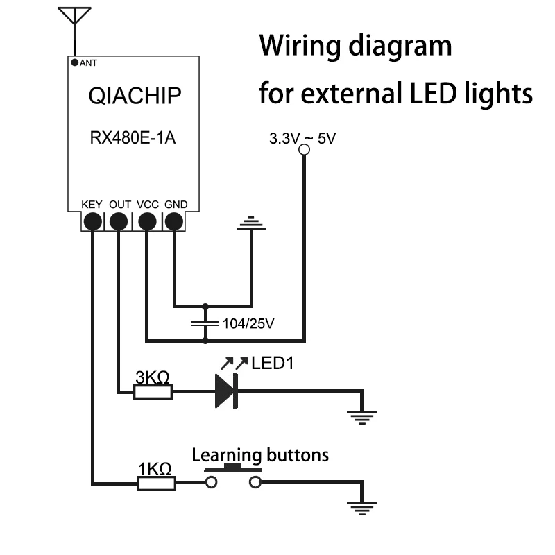 DIFODA 433Mhz Modul Penerima Relai RF Output 1CH Nirkabel dengan Tombol Pembelajaran dan Pemancar Remote Control RF 433Mhz DIY