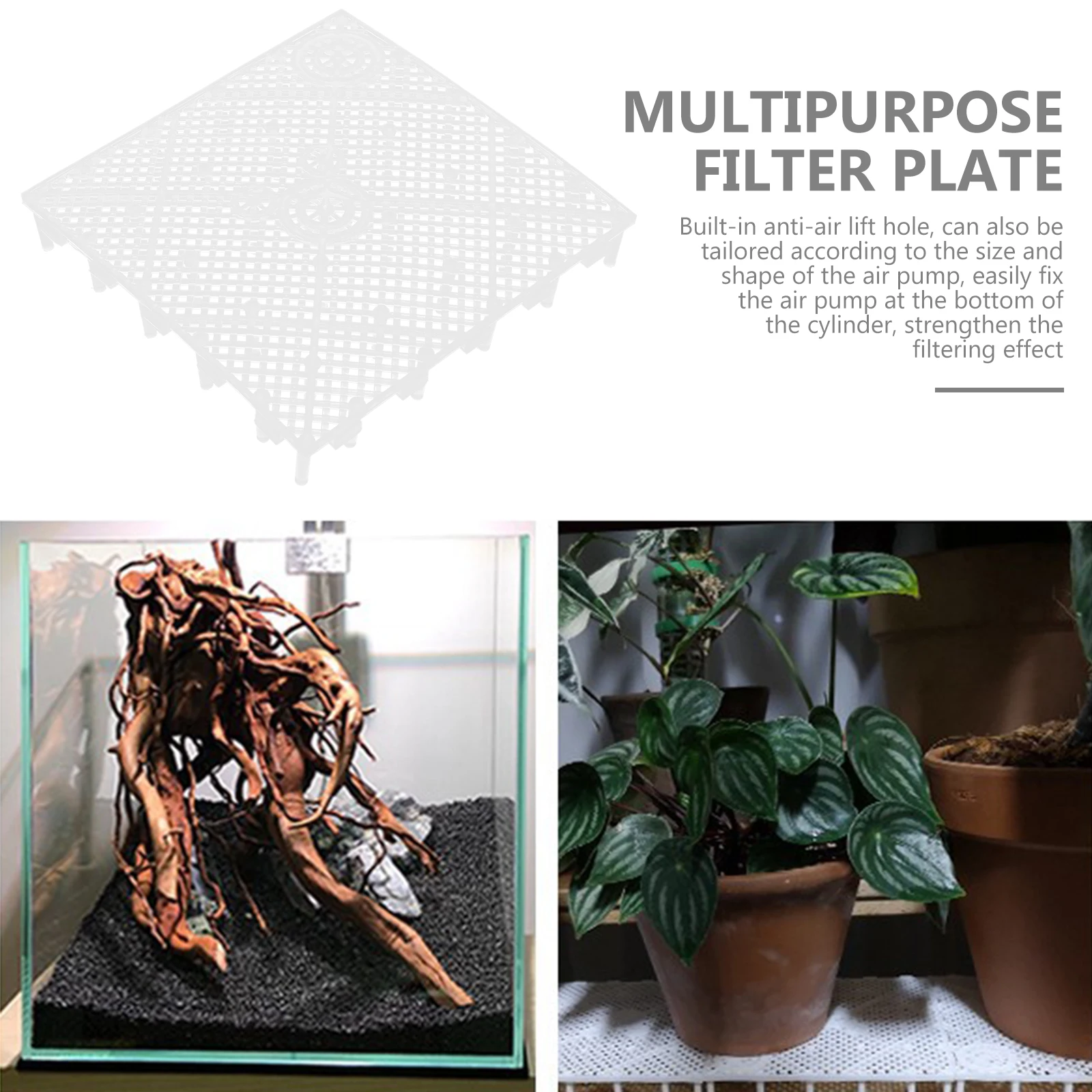 

6pcs Aquarium Plate Plastic Aquarium Dividers Diy Fish Tank Filter System Multi-Hole Design Strong Support Dense Hole Layout