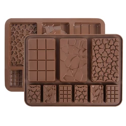 Chocolate Molds Rectangle Chocolate Bar Mold DIY Candy Dessert Waffle Love Heart Chocolate Mold Silicone Bakeware Wax Melt Mould