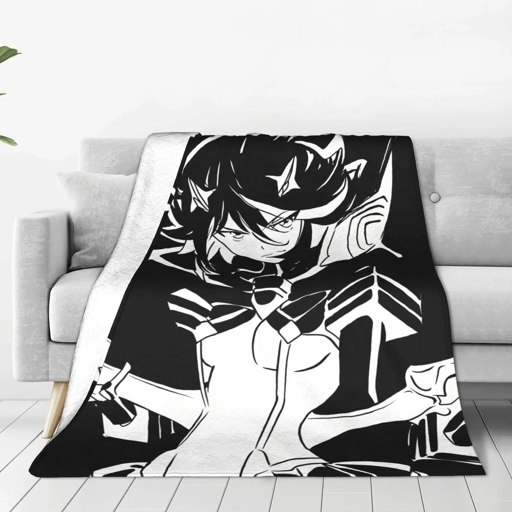 1PC Black And White Kill la Kill Home Room Decorations Winter Blankets For Adults Bedding Home Interior Sofa Knee