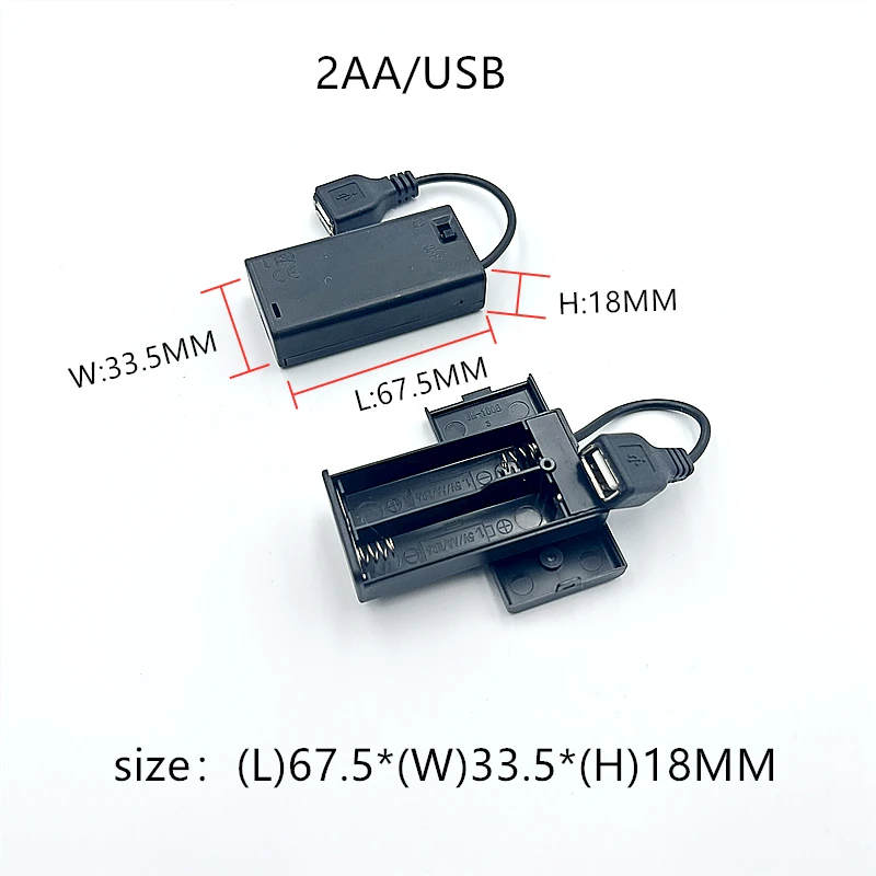 5 pz 2 3 4 6 8 X AA portabatterie custodia USB per 5V LED Strip Lights USB Mini Power Supply