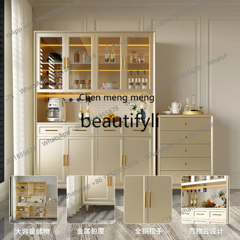 Solid Wood Wall-Mounted Integrated Storage Cabinet Living Room Cupboard Home Storage Organizer Cabinet