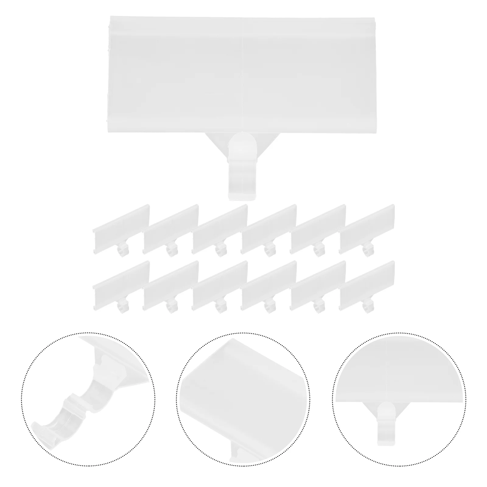 

20 Pcs Supermarket Price Tag Label Holder for Shelf Labels Storage Bins Clip on Plastic