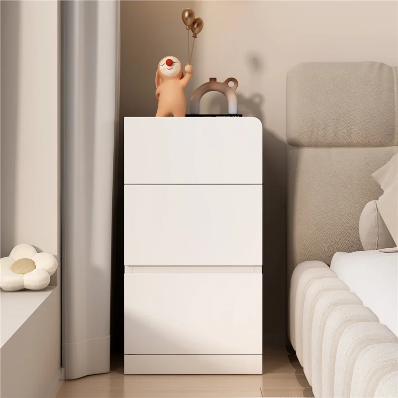 Solid wood nightstand, gap storage narrow cabinet, ultra-narrow ENF-grade bedroom bedside cabinet storage cabinet