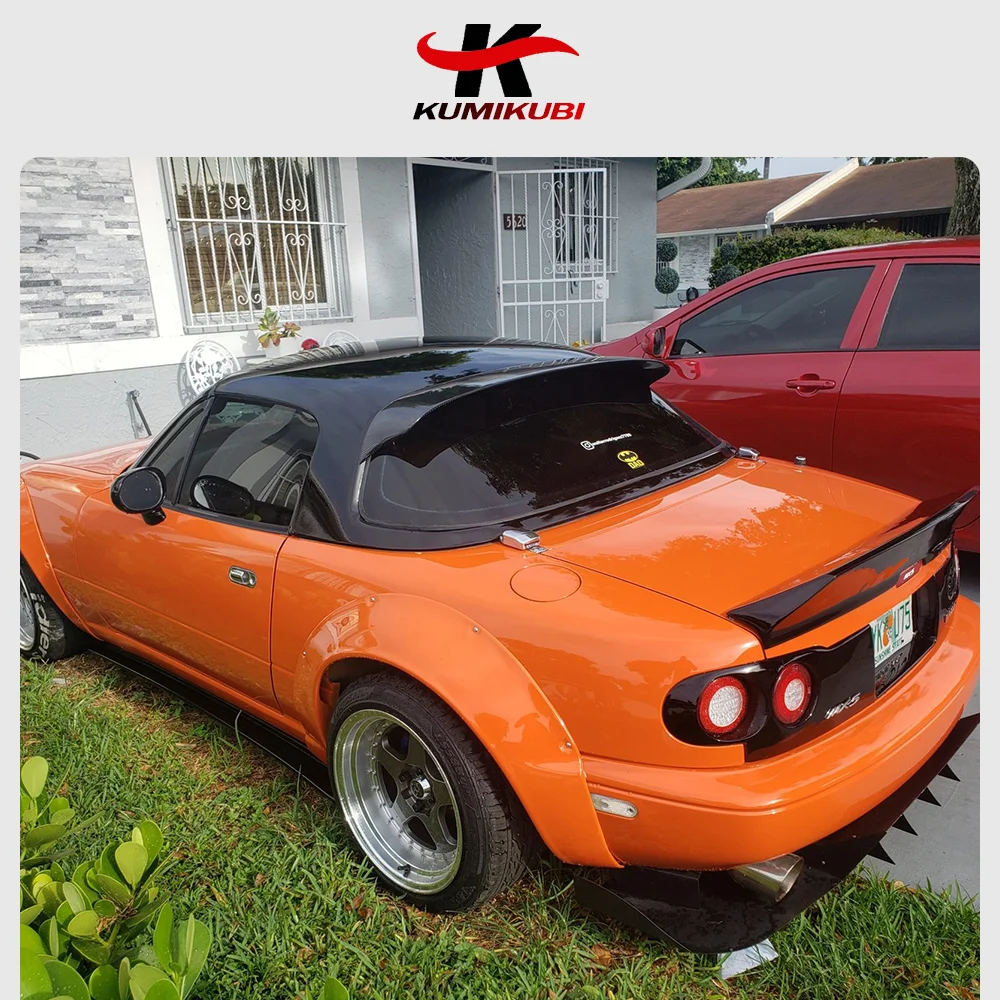 Rear Window Roof Spoiler Compatible with 1989-1997 Mazda Miata MX5 Hardtop JDM Style Black Spoiler Wing Winglet Visor Wing