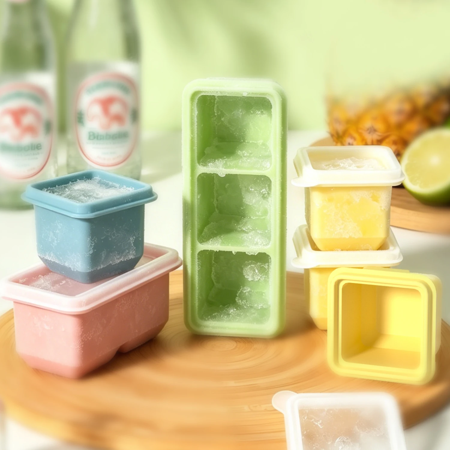 1-3 Grid Creative Ice Cube Maker Square Ice Cube Mold Reusable mini Ice Cube Mold Whiskey Beverage Freezing Gadget Kitchen Tools