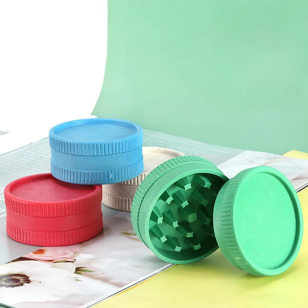 24Pcs 55mm Herb Mills Durable Tobacco Grinder Degradable Plastic Spice Crusher Smoking Accessories Holiday Gifts for Smoker