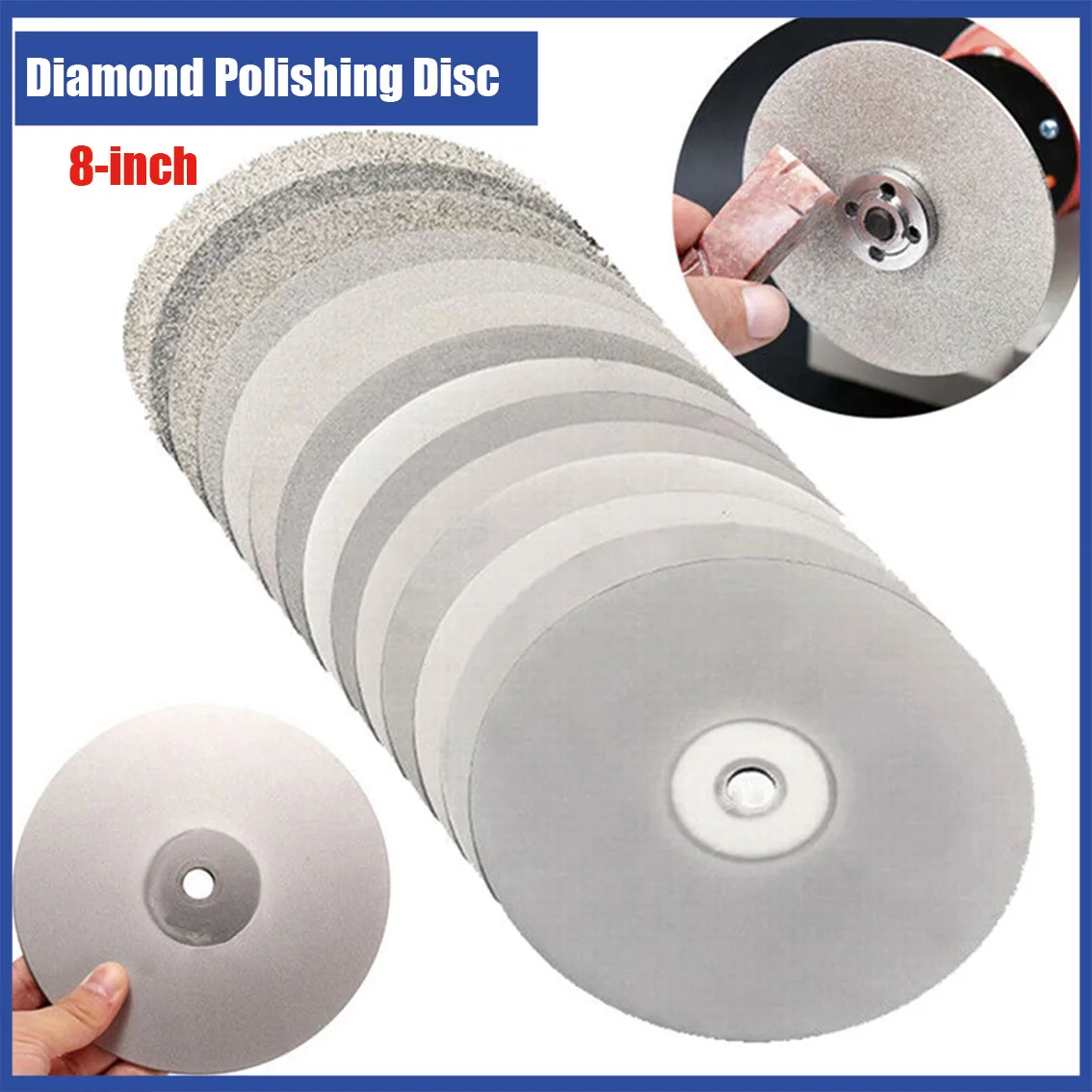 

1Pcs 8-inch 200mm Diamond Coated Flat Lap Disc Jewelry Polish Grinding Whee Diamond Grinding Disc Grinding Sheet Sand Tray