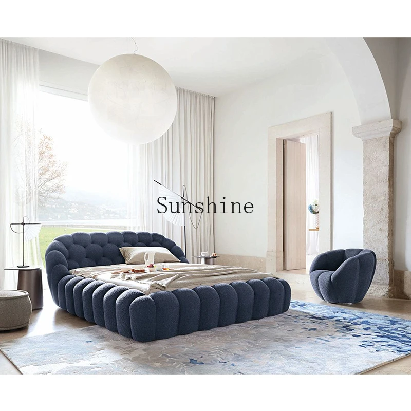 Italian simple tatami fabric bed large flat-floor villa bubble bed