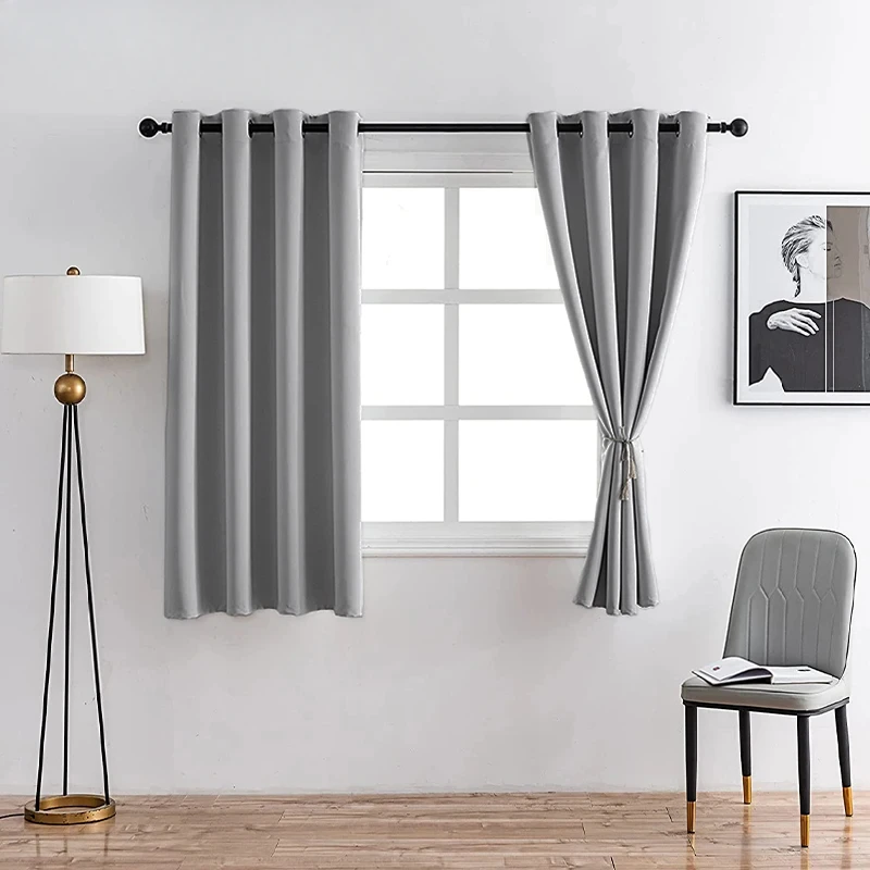 1 PC Modern Blackout Curtains for Bedroom Kitchen Small Window  Short Curtain in the Living Room Doorways Divider