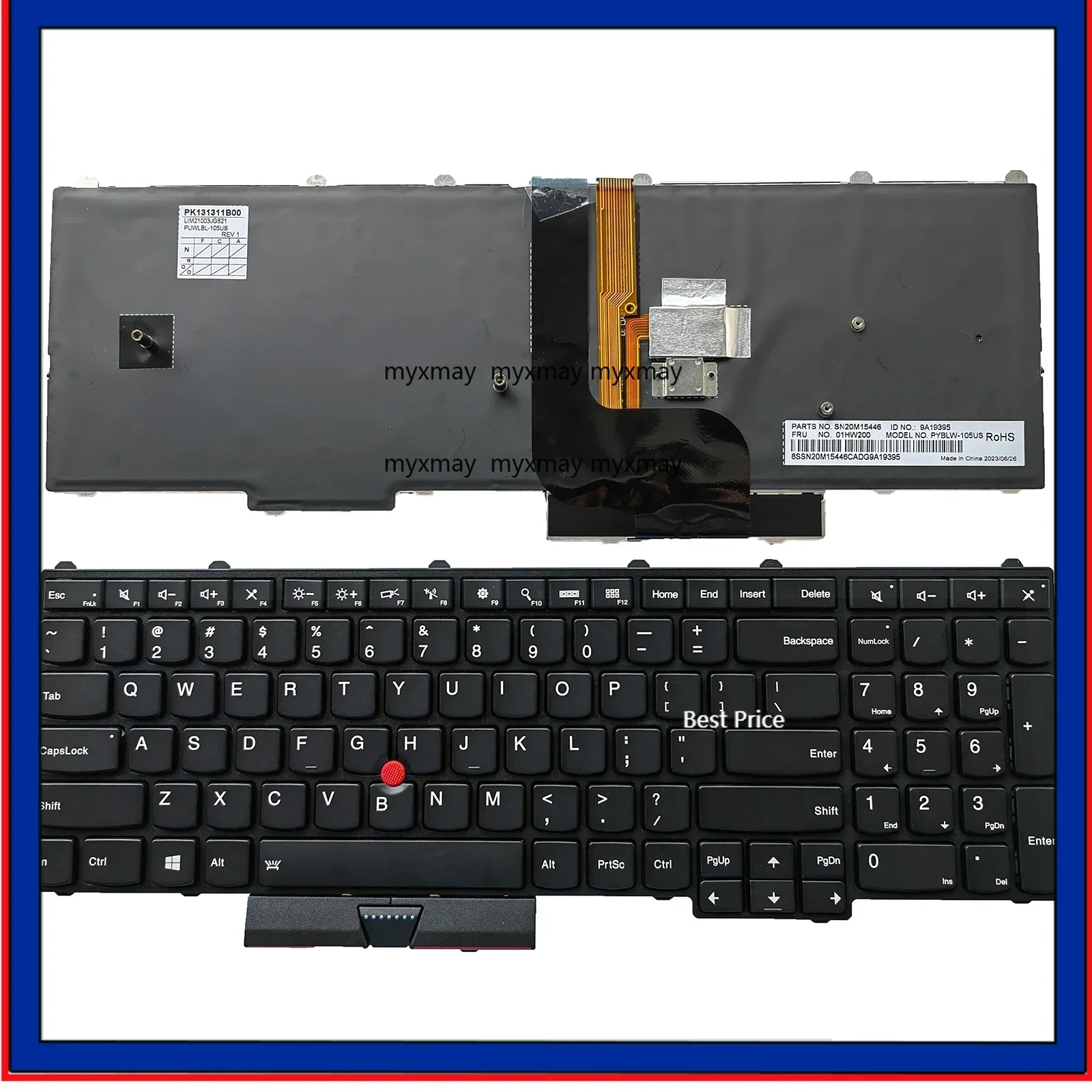 

Замена клавиатуры ноутбука с американской раскладкой для Lenovo Thinkpad P50 (20EN/20EQ) P70 (20ER/20ES) 00PA329 00PA247
