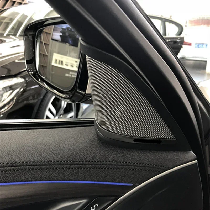 Penutup speaker Tweeter Panel pintu mobil, untuk Bmw G30 G31 5 Series Audio kepala klakson Treble pengeras suara musik penutup speaker Tweeter