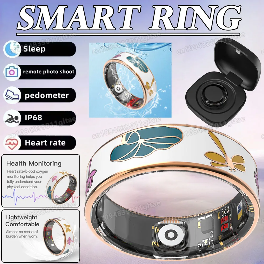 新色エナメルファッション女性スマートリング女性ステンレス鋼インテリジェント指輪女性防水フィットネストラッカー Pk R18