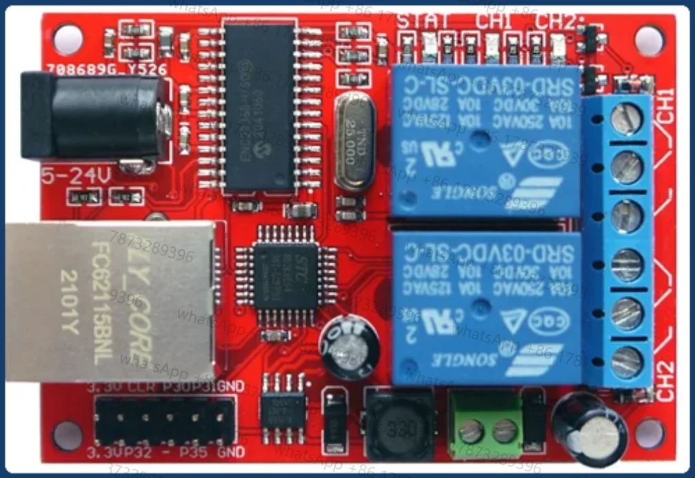 2+6 Ethernet Relay Controller Timer Board Outputs Internet Cloud Modbus TCP UDP for Android WeChat APP Remote Control VB Delphi