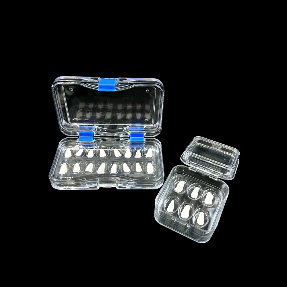 Transparent Dental Box Denture Storage Box with Film Membrane for Crown and Bridges Tooth Box With 6/16 Hole Dentistry Materials