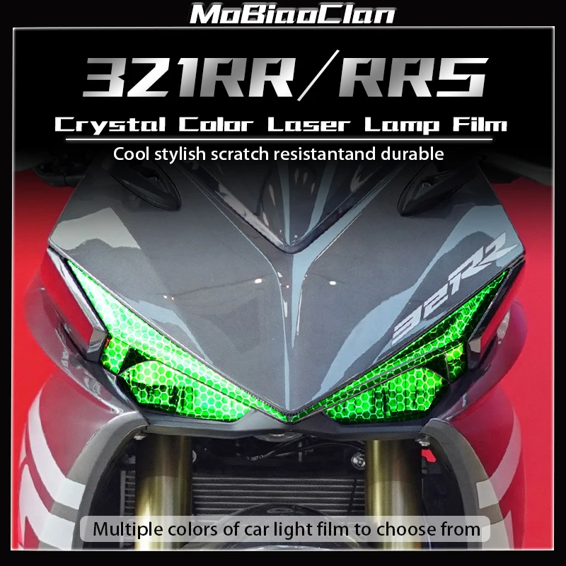 

For KOVE 321RRS 321RR 2023 Motorcycle headlight taillight durable film honeycomb laser protective film modified parts