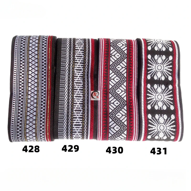 Vintage 5 CM Width 7 Yard Ethnic Embroidery Style Ribbon DIY Clothes Bag Accessories Embroidered Applique Sewing Craft Fabric