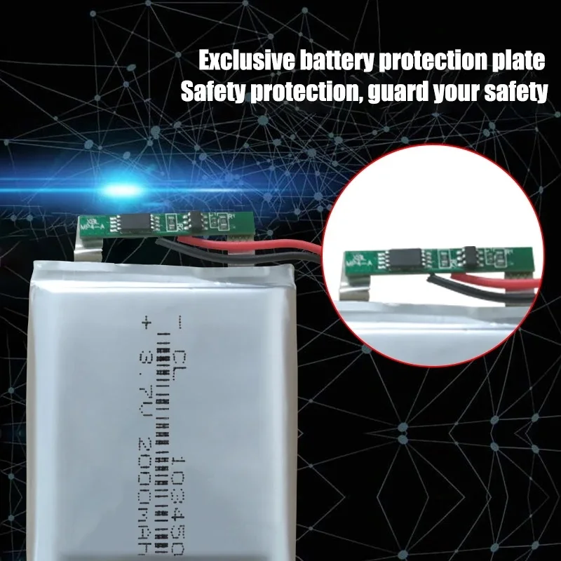 PURFIELD 103450 2000mAh Lipo Polymer Lithium Rechargeable Battery For GPS navigator MP5 Bluetooth Speaker headset camera e-book