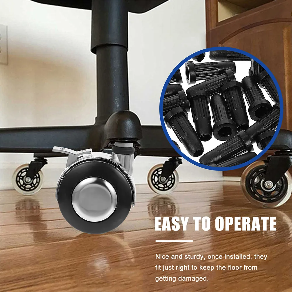 35Pcs Chair Wheel Stopper Covers Plastic Roller Sleeve Office Chair Swivel Caster Protector Floor Scratch Preventer for Home