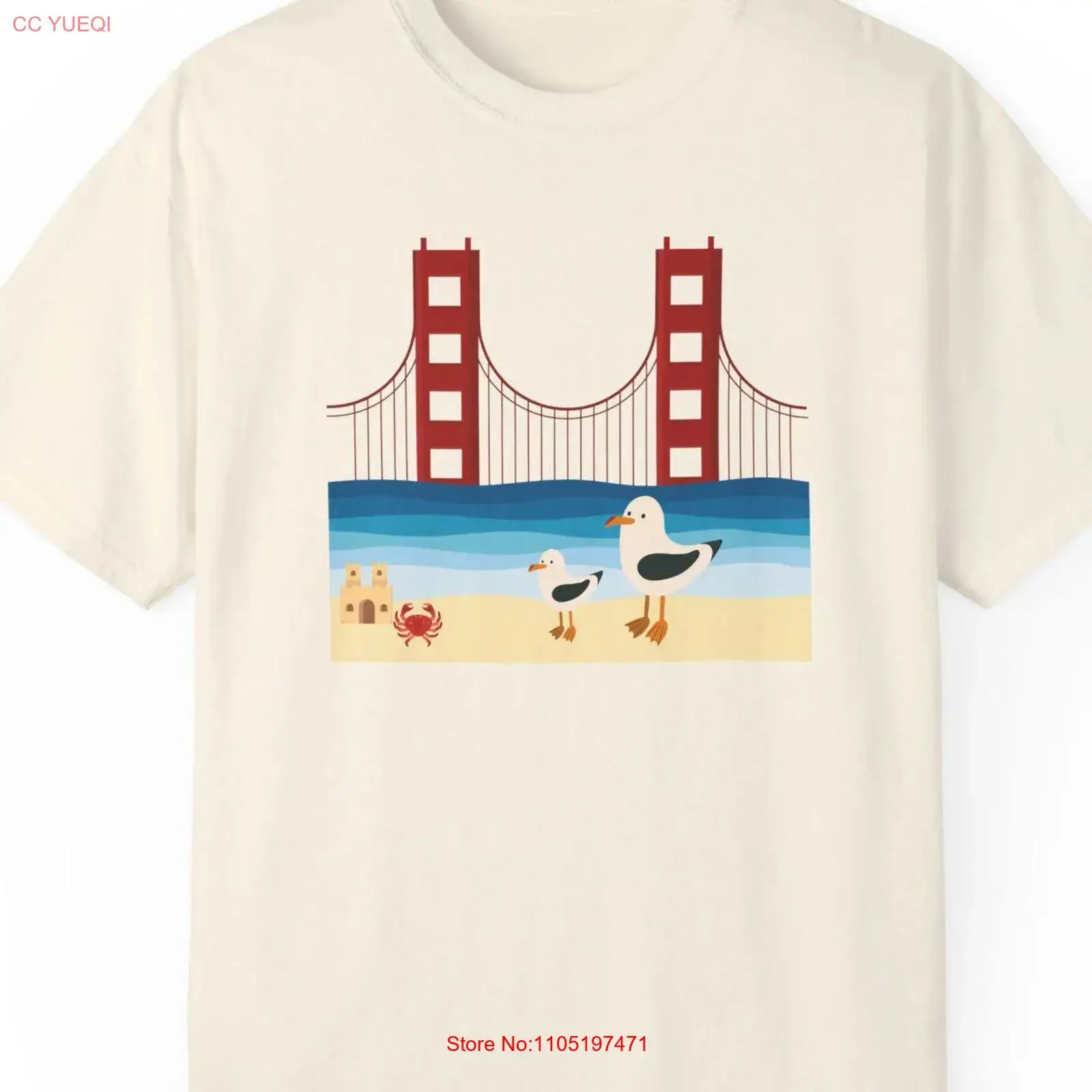 San Francisco Golden Gate Bridge Fun T Shirt vintage Washed homme designer clothes Slightly fashion Casual Versatile graphic