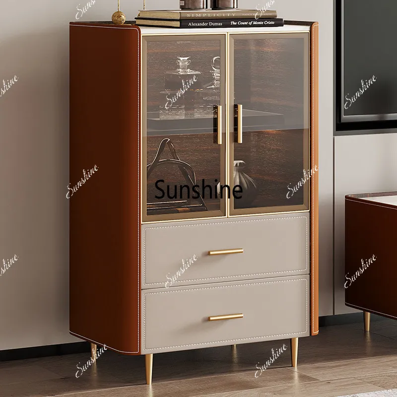 Light luxury wine cabinet Modern simple high-end glass door display cabinet Wall storage cabinet