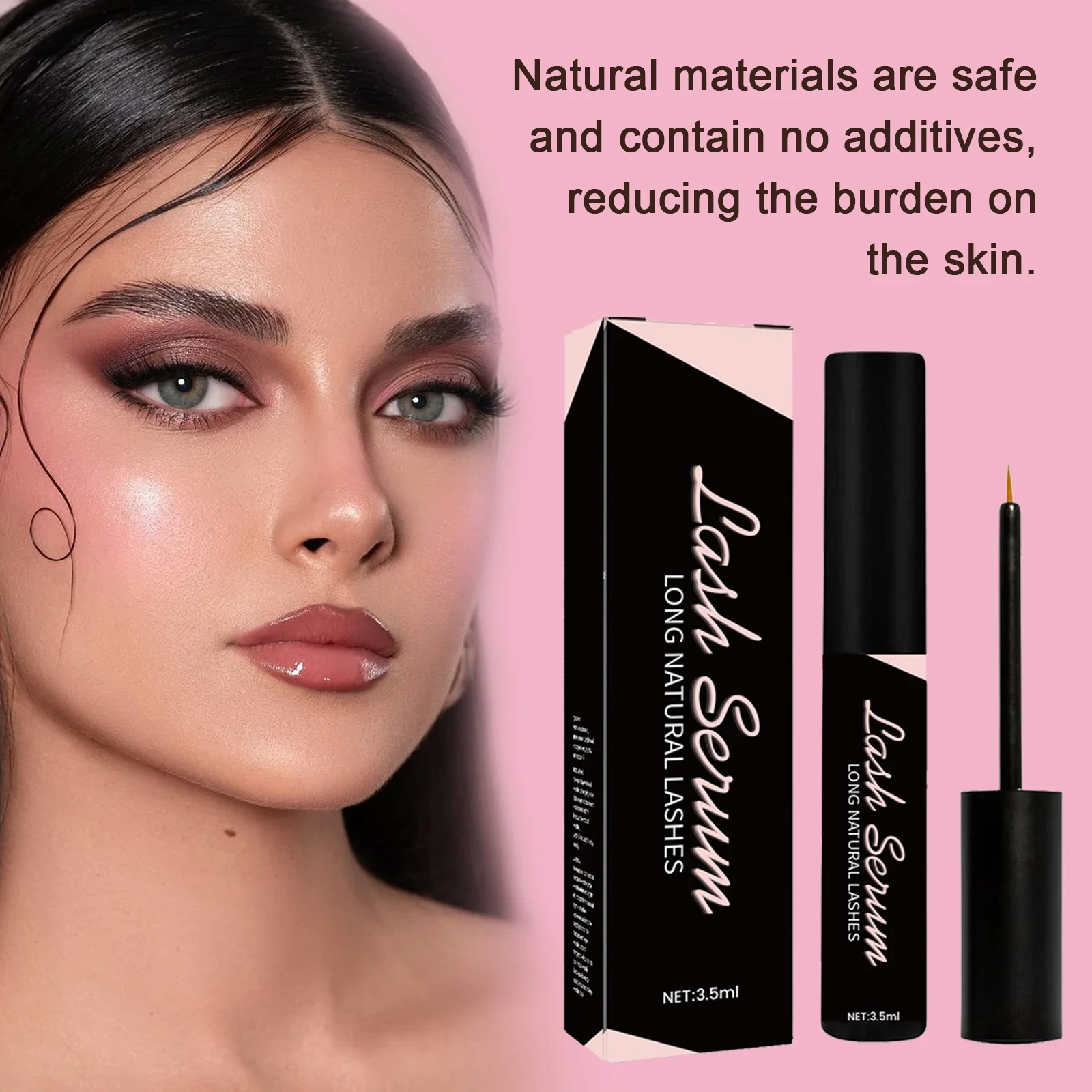 Wimpernserum hebt die Augenlider und verbessert das helle Augen-Make-up. Skulpt die Augen. Pflegende Wimpern. Reduziert Kräusigkeit