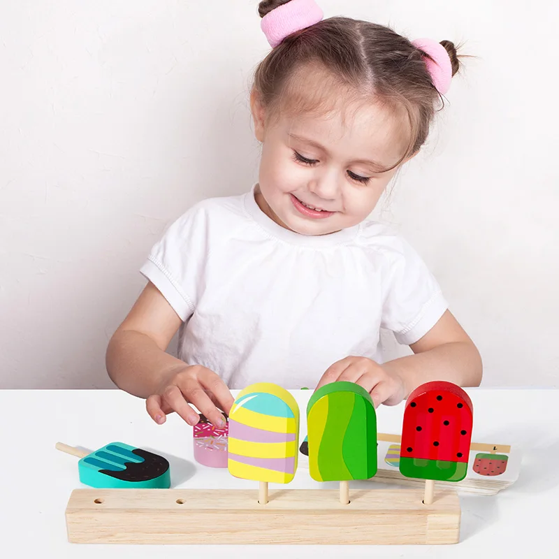 Children's Popsicle Matching Toys for Girls, Simulation Ice Cream, Pretend Play, Baby Enlightenment Educational Toys Decoration