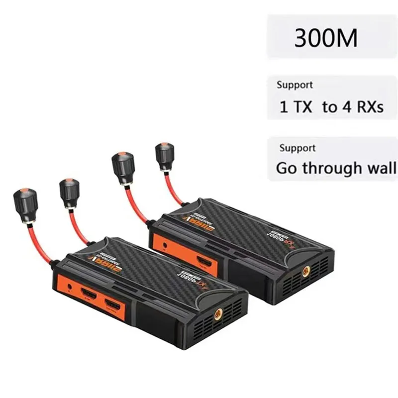 Transmisor y receptor inalámbrico 5,8G, kit de extensor de vídeo de 300M, antena Lollipop compatible con HDMI para cámara DSLR, PS4 al proyector