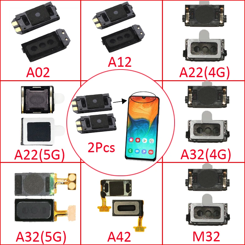 2 Stück Top Ear Lautsprecher Empfänger für Samsung A02 A12 M12 A13 A22 A32 A42 Lte 4G 5G neues Telefon Ohrhörer Teil Flex kabel