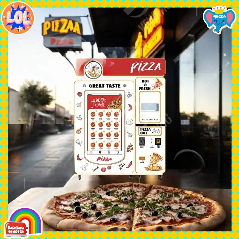 Indoor Outdoor Self Service Smart Fully Automatic Pizza Vending Machine Custom Energy Saving Fresh Commercial Vendor